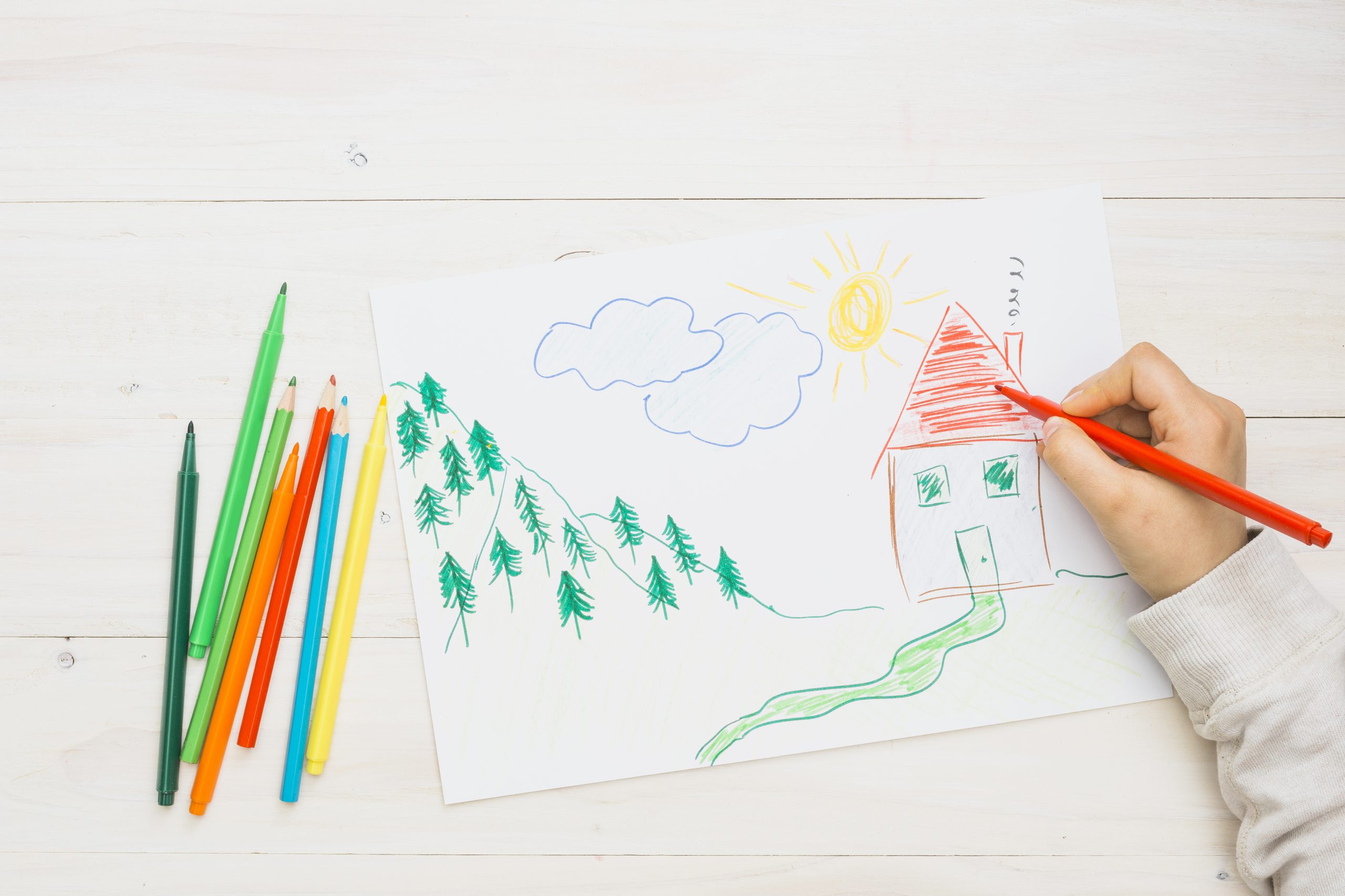 human-hand-painting-hand-drawn-drawing-with-red-felt-tip-pen